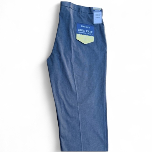 HAGGAR Classic Fit Iron Free Khakis in Gray - Picture 1 of 7